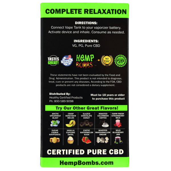 HEMP BOMBS ULTRA CONCENTRATED 300MG PURE CBD 1ML- EXOTIC WATERMELON